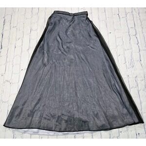 Blondie Nites By Linda Bernell Black Chiffon Organza Long Maxi Skirt SZ 3-4